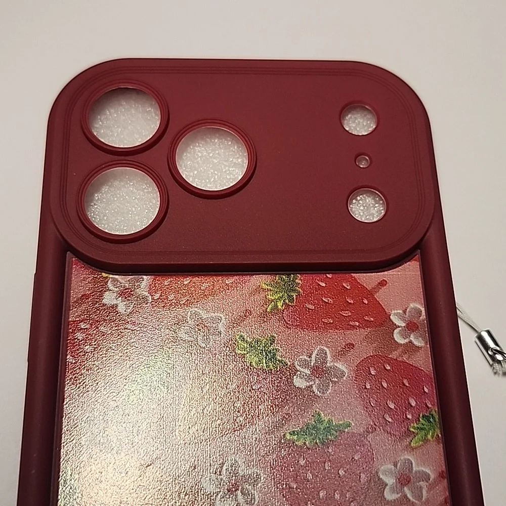 Brand new Apple IPhone 17 Pro Max Strawberry Silicone Phone case with Strap